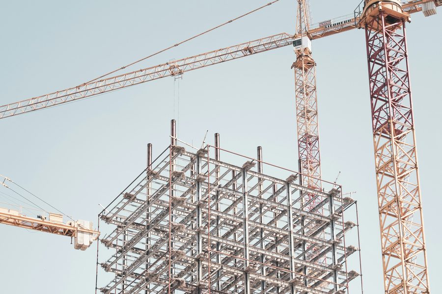 Stahlkonstruktion eines Rohbaus